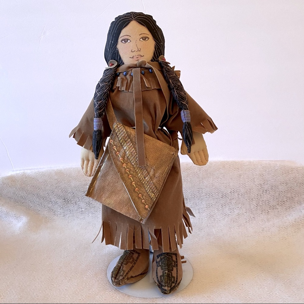 Historical Doll Replica of Indian Woman, Sacagawea with Papoose Jean Batiste